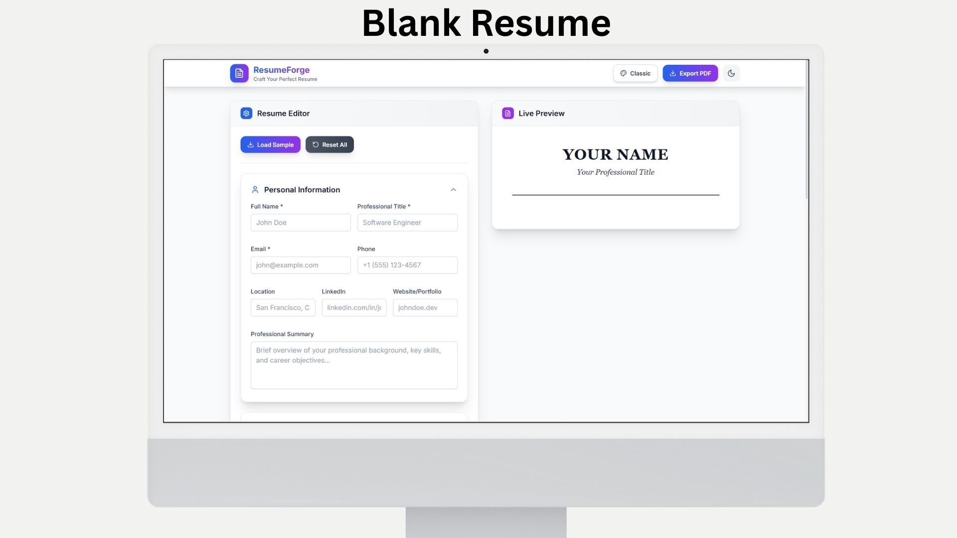 ResumeForge screenshot 1